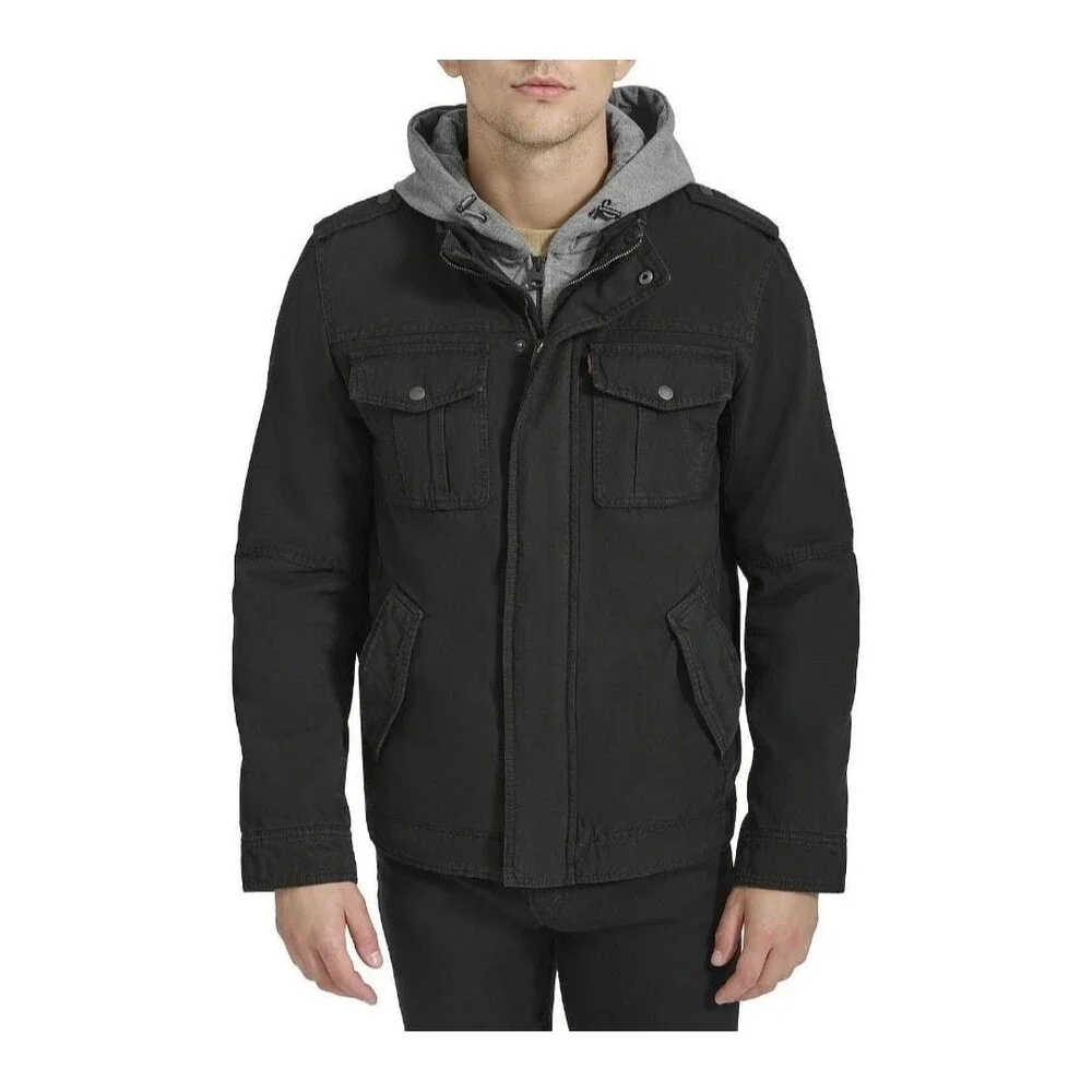 Men’s Levi’s Cotton‎ Hooded Quilt Lined Trucker Jacket Medium / New With Tag